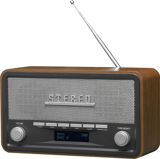 Denver DAB-18 - Retro DAB+ radio met Bluetooth - Hout