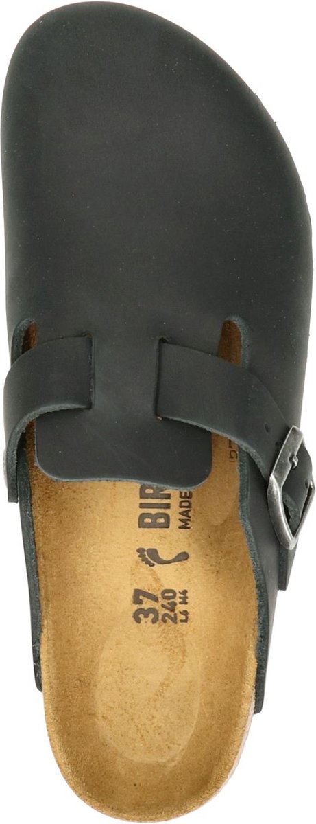 Birkenstock -maat 41 -Boston Black narrow Fettleder Oiled Leather Unisex Clogs - Zwart
