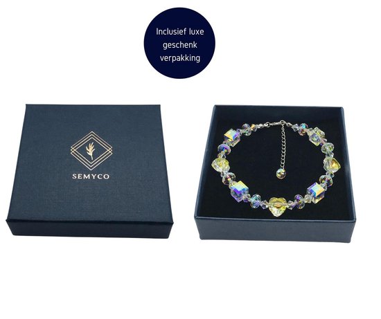 Semyco® armband Hartjes Swarovski kristallen – 925 sterling zilver