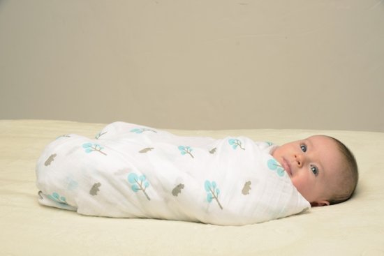 Lulujo swaddle 70% bamboo/30% katoen 120x120 cm - Blue Chevron