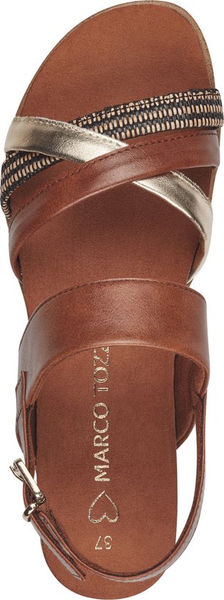MARCO TOZZI MT - maat 38- Dames Sandalen - COGNAC COMB