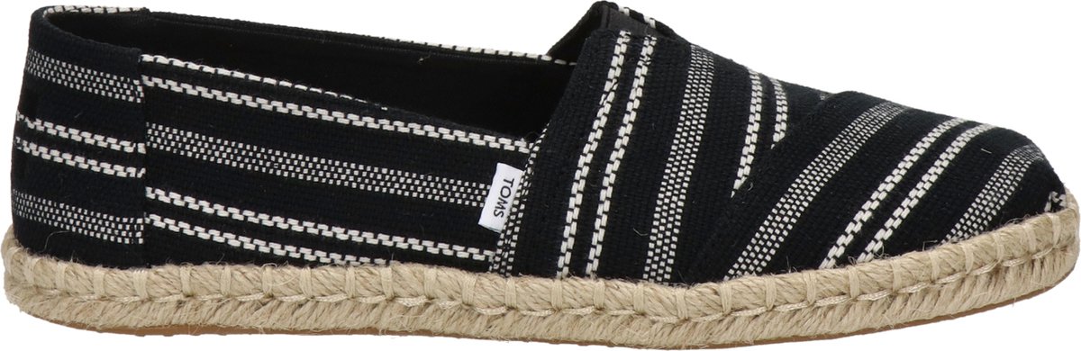 espadrille, canvas, zwart, gestreept, espadrille-zool