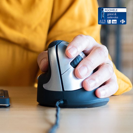 R-Go HE ergonomische muis - verticale muis voorkomt RSI  medium (handlengte 165-185mm) linkshandig b