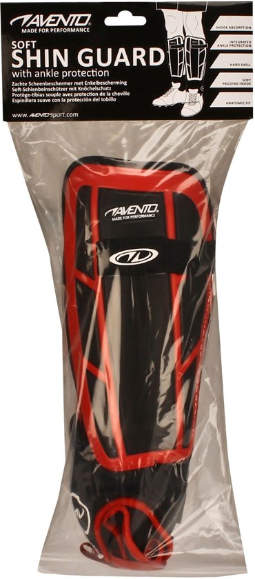 Avento Scheenbeschermers Pro-Style - Soft - Rood/Zwart/Wit - S