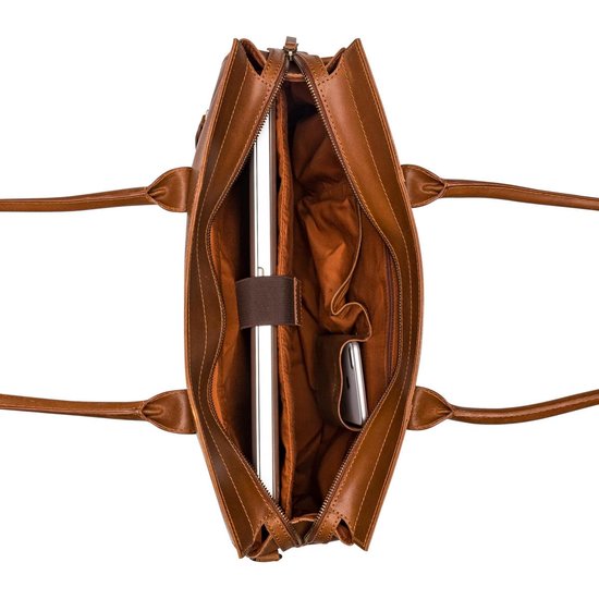 BURKELY Evelyn Schoudertas 15,6 inch Laptoptas - Cognac