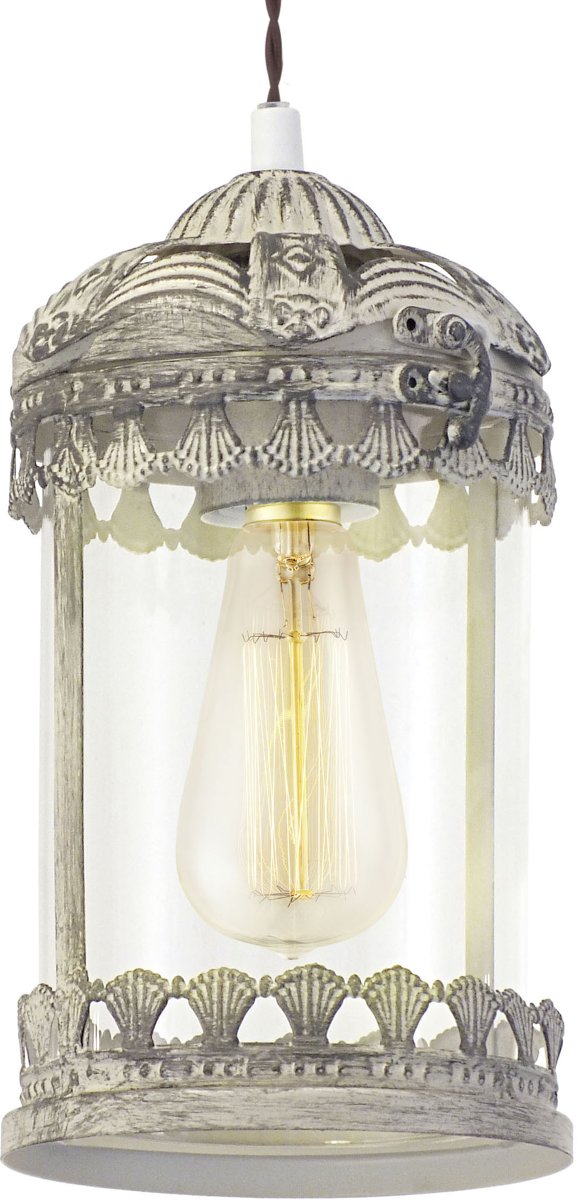 EGLO Vintage Langham - Hanglamp - 1 Lichts - Ø140mm. - Patina Bruin - Helder Glas