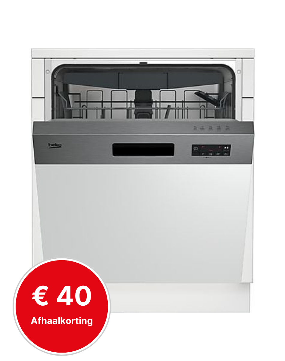 afwasmachine, inbouw, volledig, roestvrij staal, korte programma