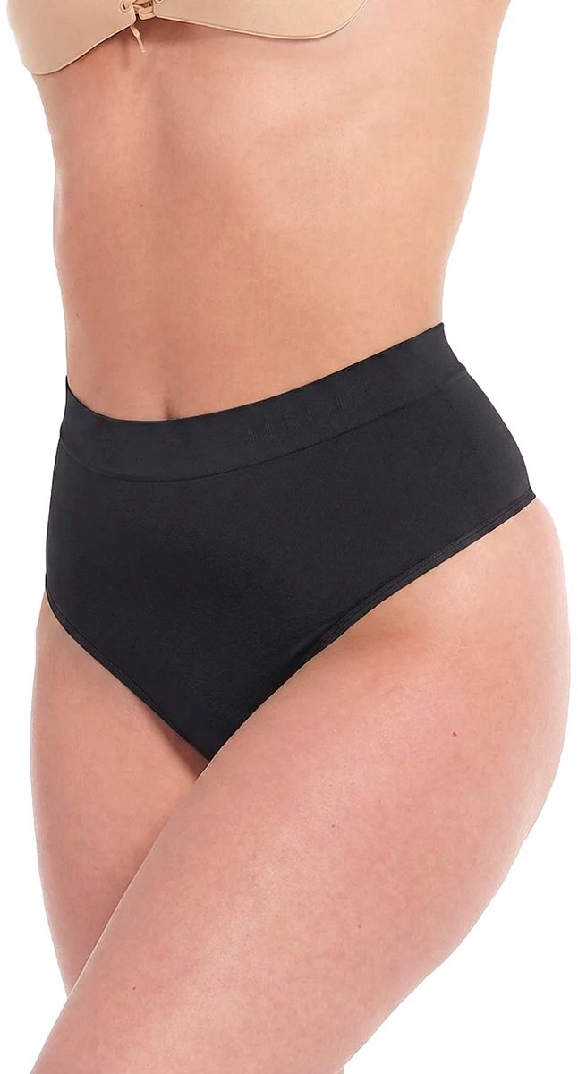 bikini bottom, hoog taille, zwart, zwemkleding, vrouwen ondergoed