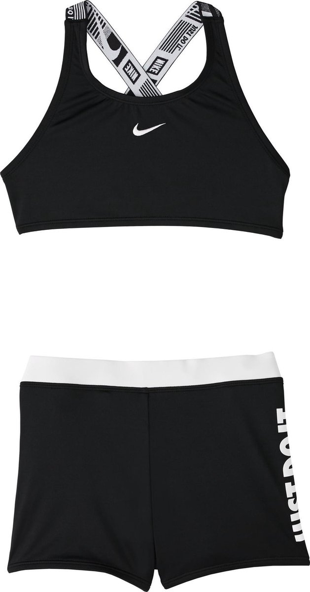 Nike - Maat S -  Swim CROSSBACK SPORT Bikini - Zwart - Meisjes