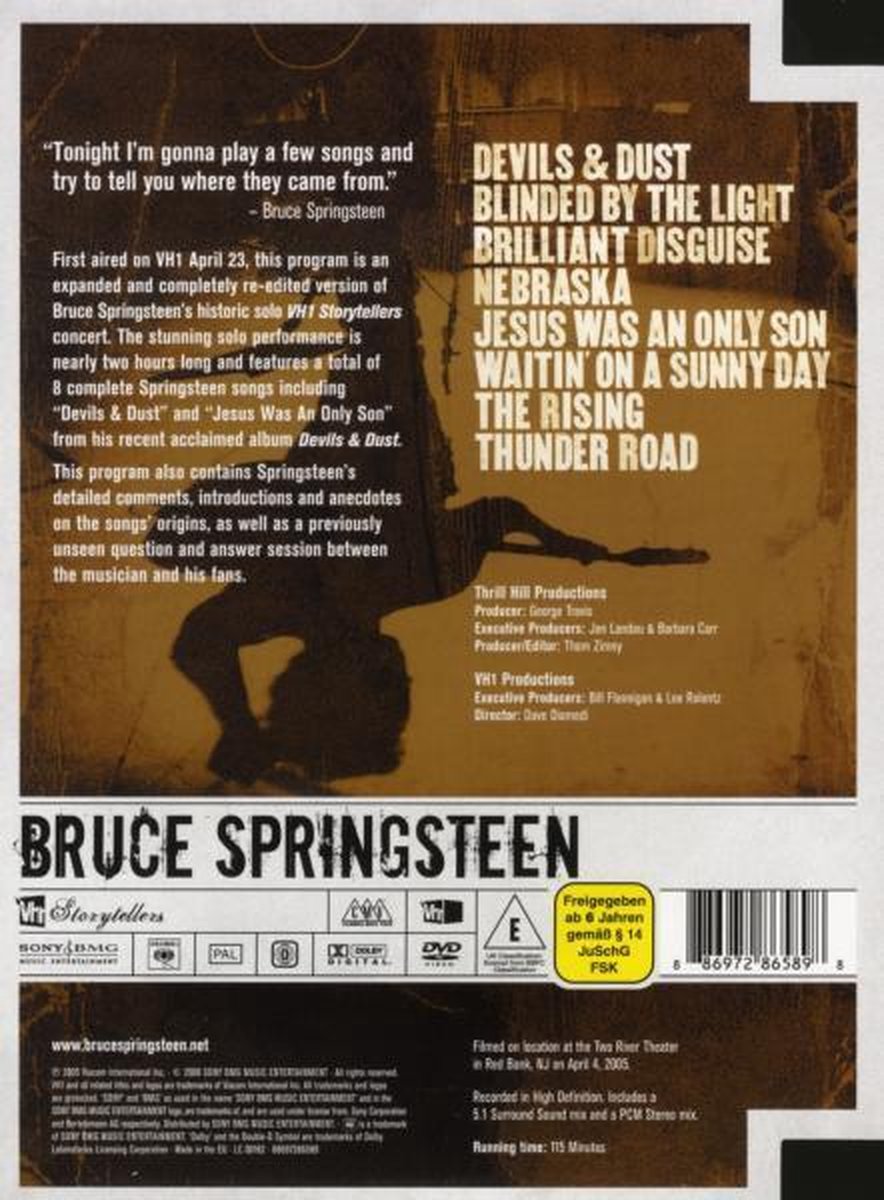 Bruce Springsteen - Vh1 Storytellers DVD