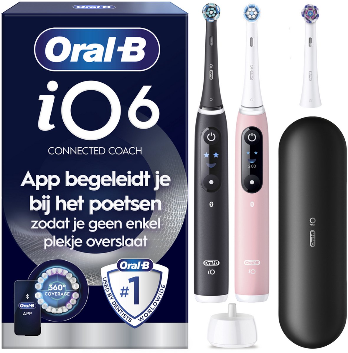 tandborstel, elektrische tandenborstel, Oral-B iO6, set tandenborstel, hoofdset accessoires