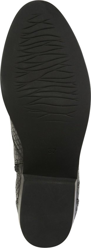 PS Poelman Mustang - Maat 37 - Dames Leren Western Chelsea Cowboy Enkellaarzen - Zwart Snake