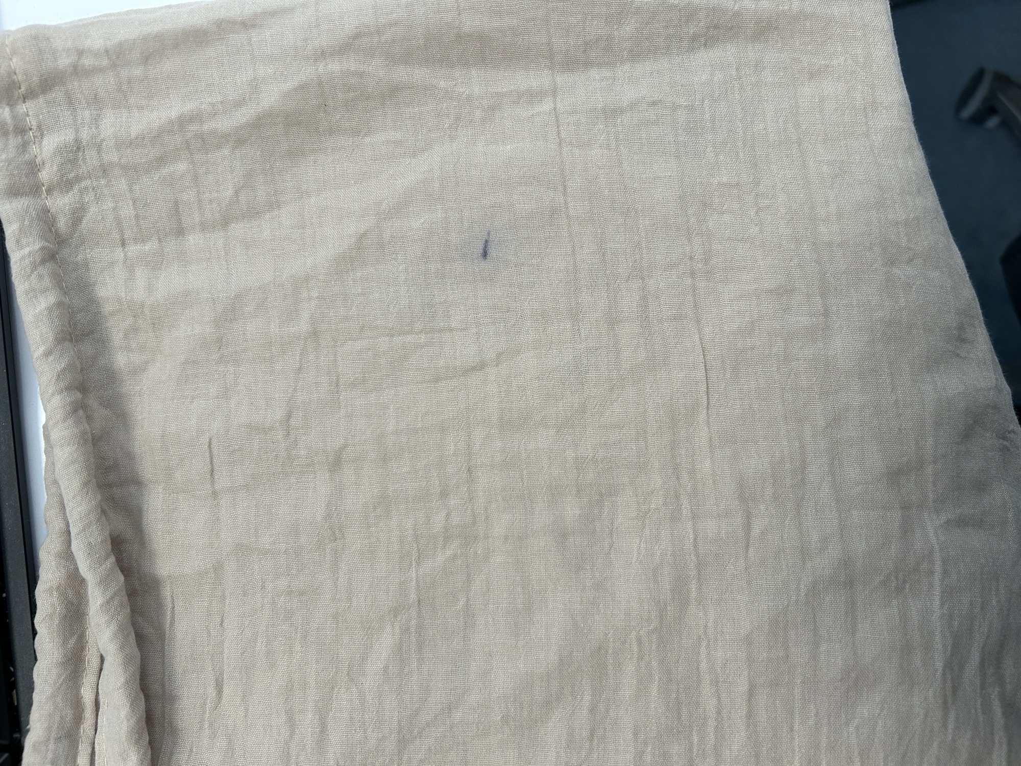 linnen, kussenhoes, beige, textiel, stiksels