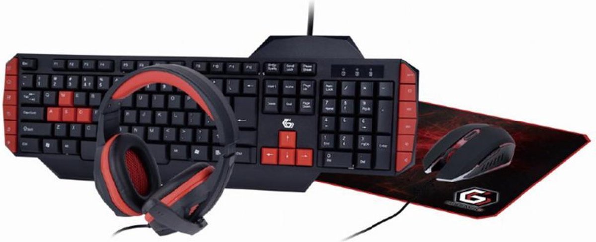 keyboard, gaming, headset, muis, muismat