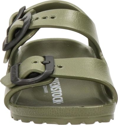 slip-on, sandal, green, buckle, strap