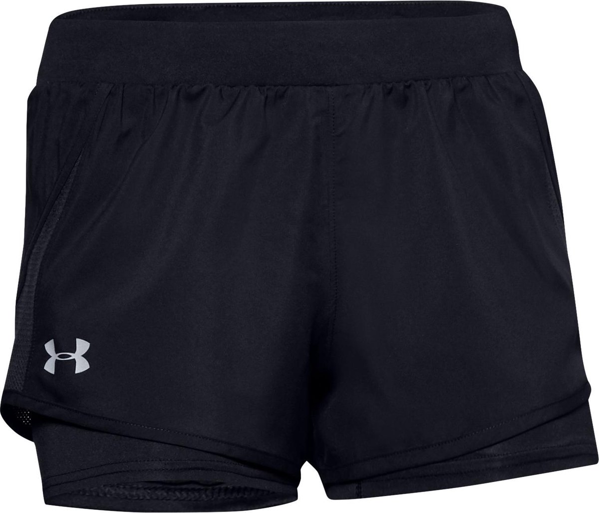 shorts, athletic, zwart, logo, elastische-band