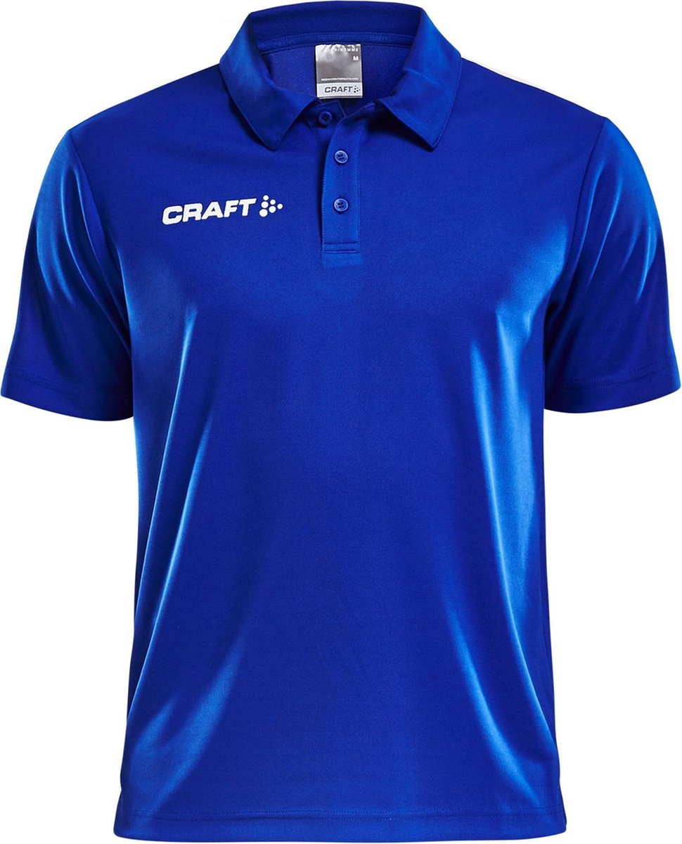 Craft Progress Polo Pique Heren Sportpolo - Maat L - Mannen - blauw/wit