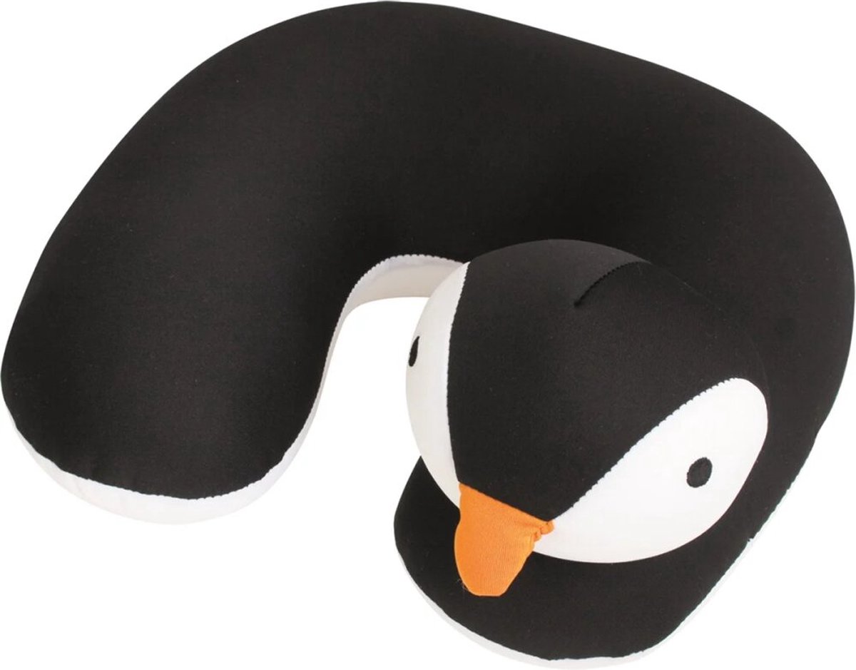 Travelsafe Nekkussen voor kinderen - Pinguin - Zwart - 28 cm