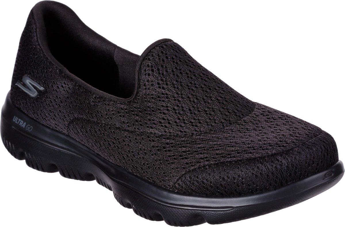 sneaker, loafers, zwart, gebreid, slip-on