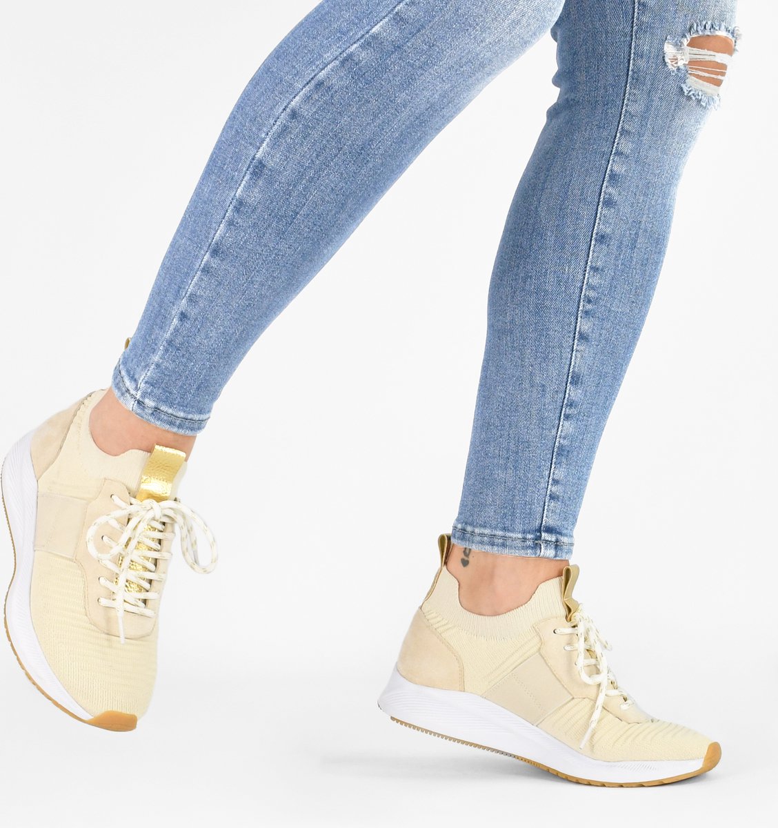 POSH by Poelman - maat 37- ROBIN Dames Sneakers - Beige