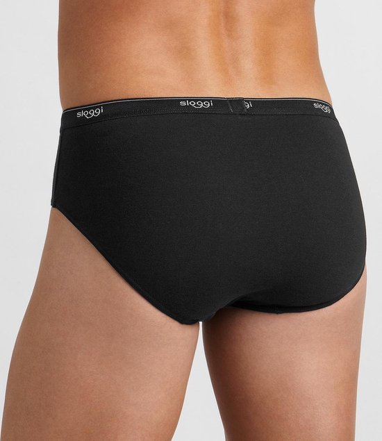Sloggi - XL - Men Basic Midi Heren Slip Met Brede Taille Band Zwart