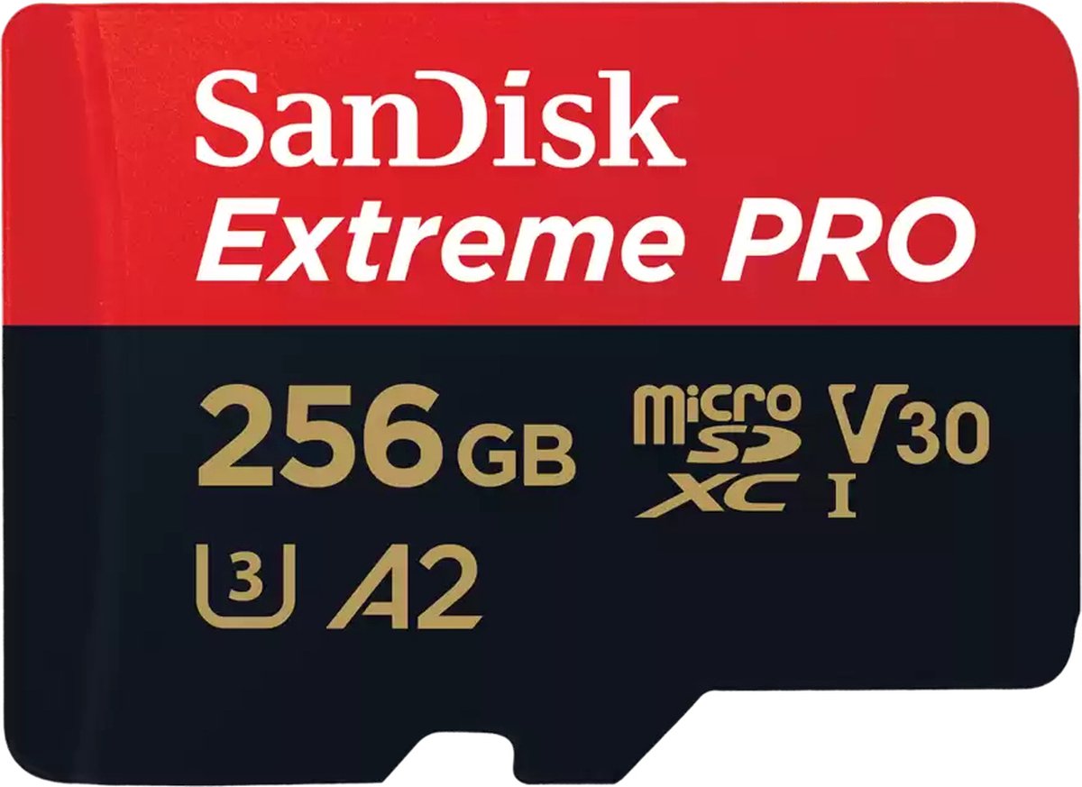 SanDisk Extreme PRO microSDXC-kaart 256 GB Class 10 UHS-I Schokbestendig - Waterdicht