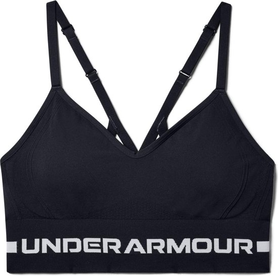 Under Armour - Maat XL -  UA Seamless Low Long Bra Dames Sportbeha - Zwart