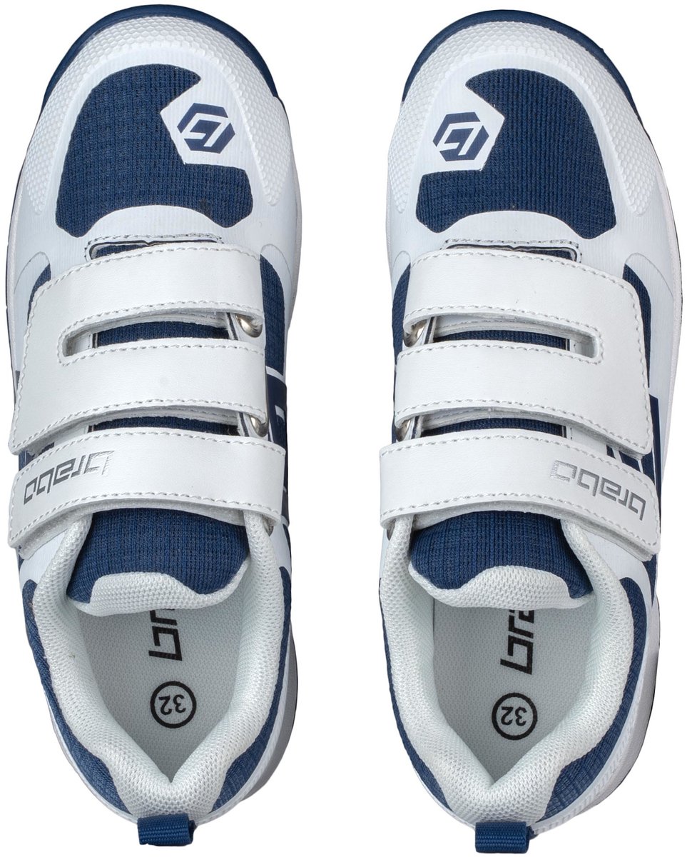 sportschoenen, velcro, blauw, wit, junior