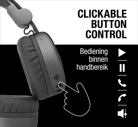 Fresh ‘n Rebel Code Core – Draadloze on-ear koptelefoon - Zwart - Storm Grey