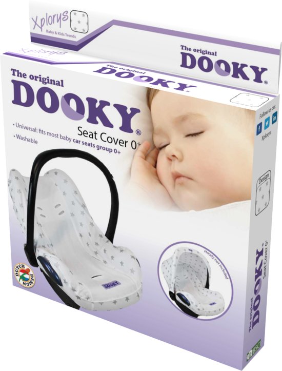 Dooky Seat Cover 0+ - White / Silver Stars