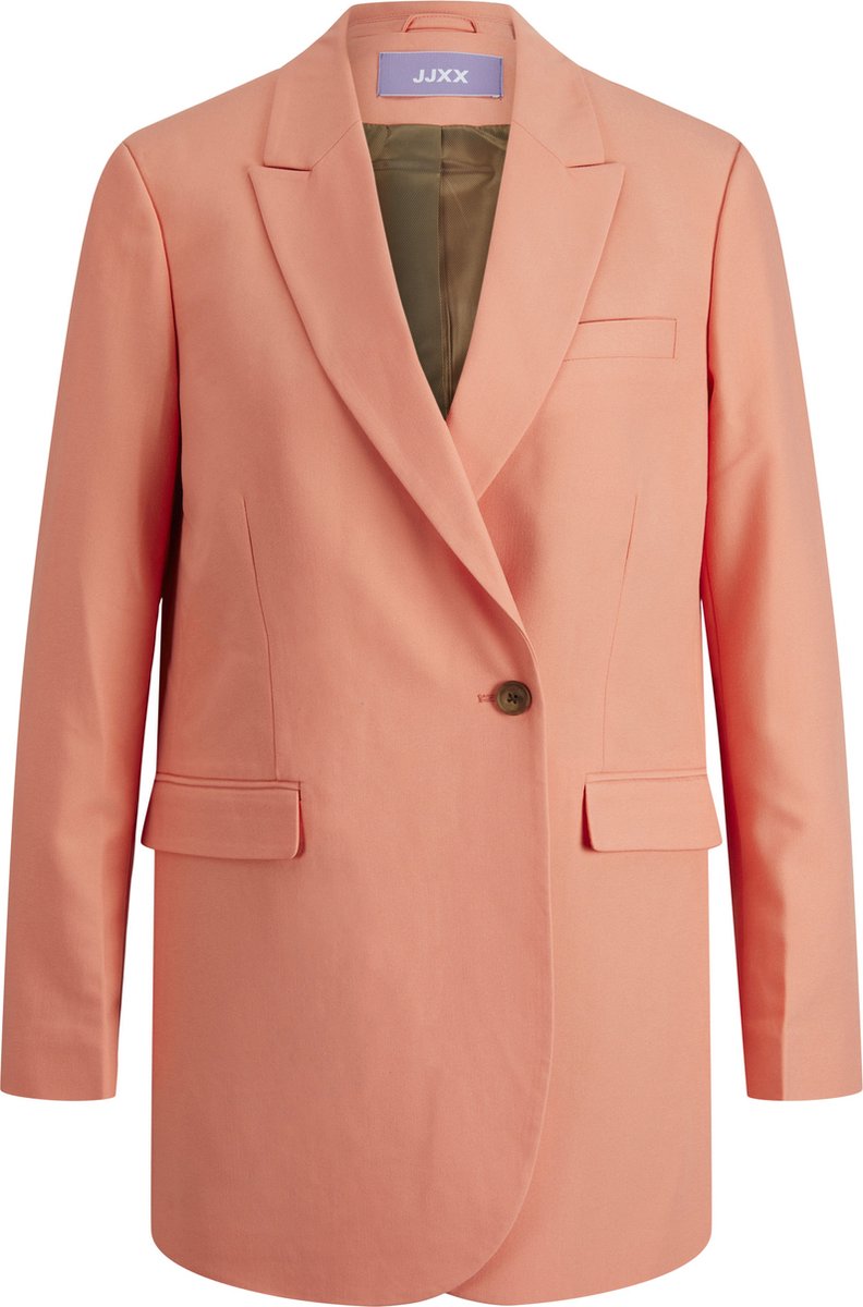 blazer, peach, single-breasted, knop, zakkoord