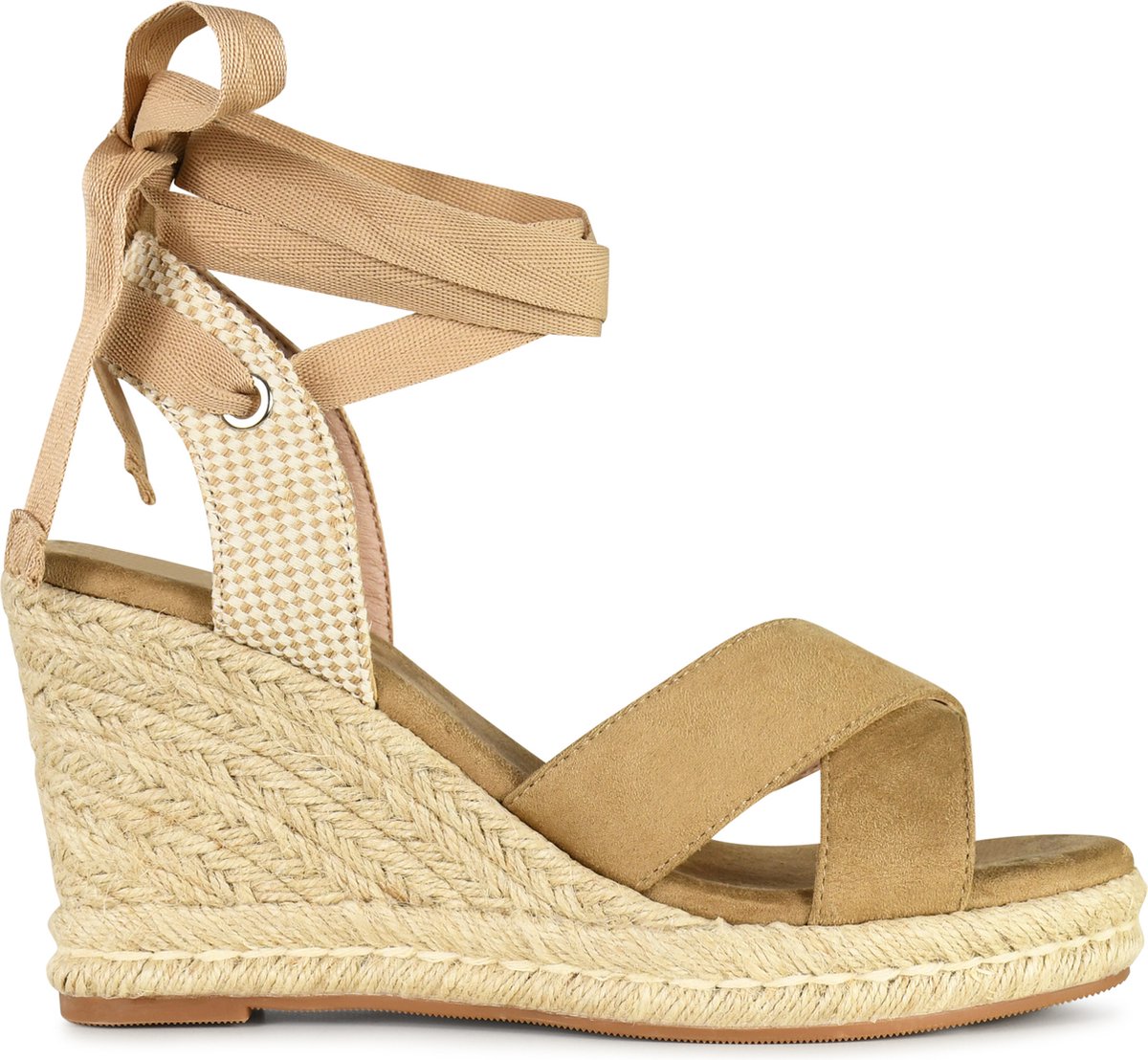 POSH by Poelman - Maat 37 - LOU Dames Sandalen/Espadrilles - Beige