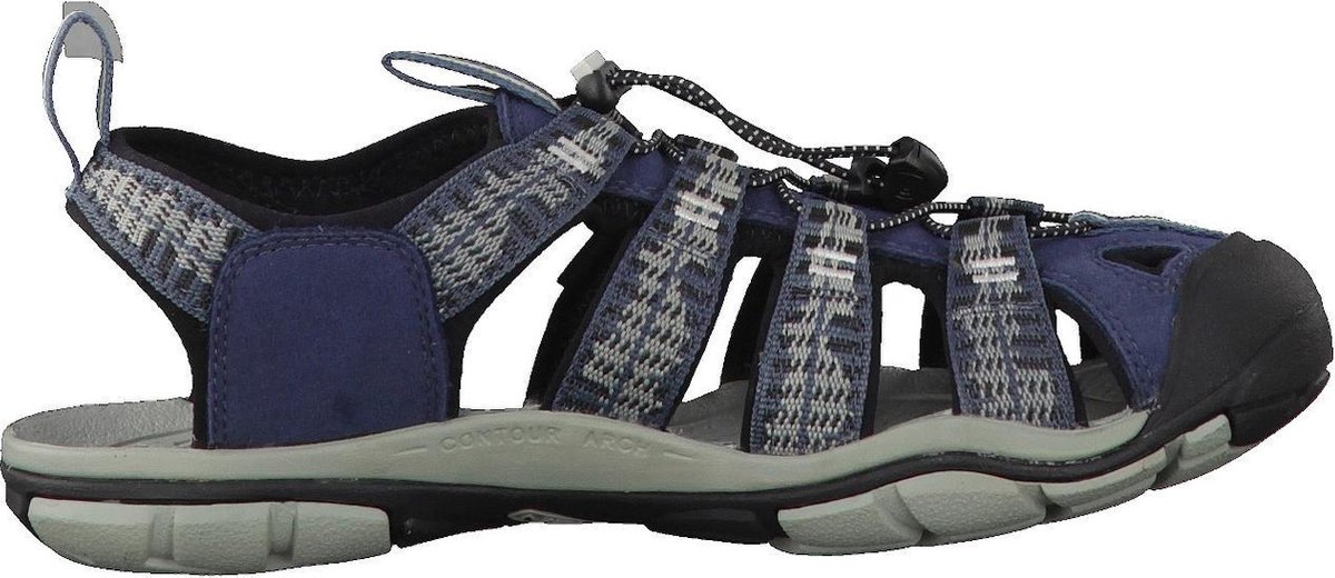 sandaal, wandelschoen, mesh bandjes, blauw, buitenshuis