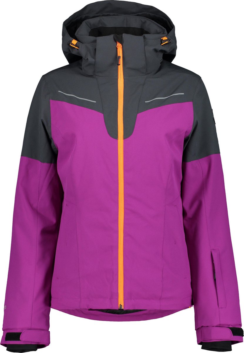 jacket, ski jacket, softshell, purple, orange zipper