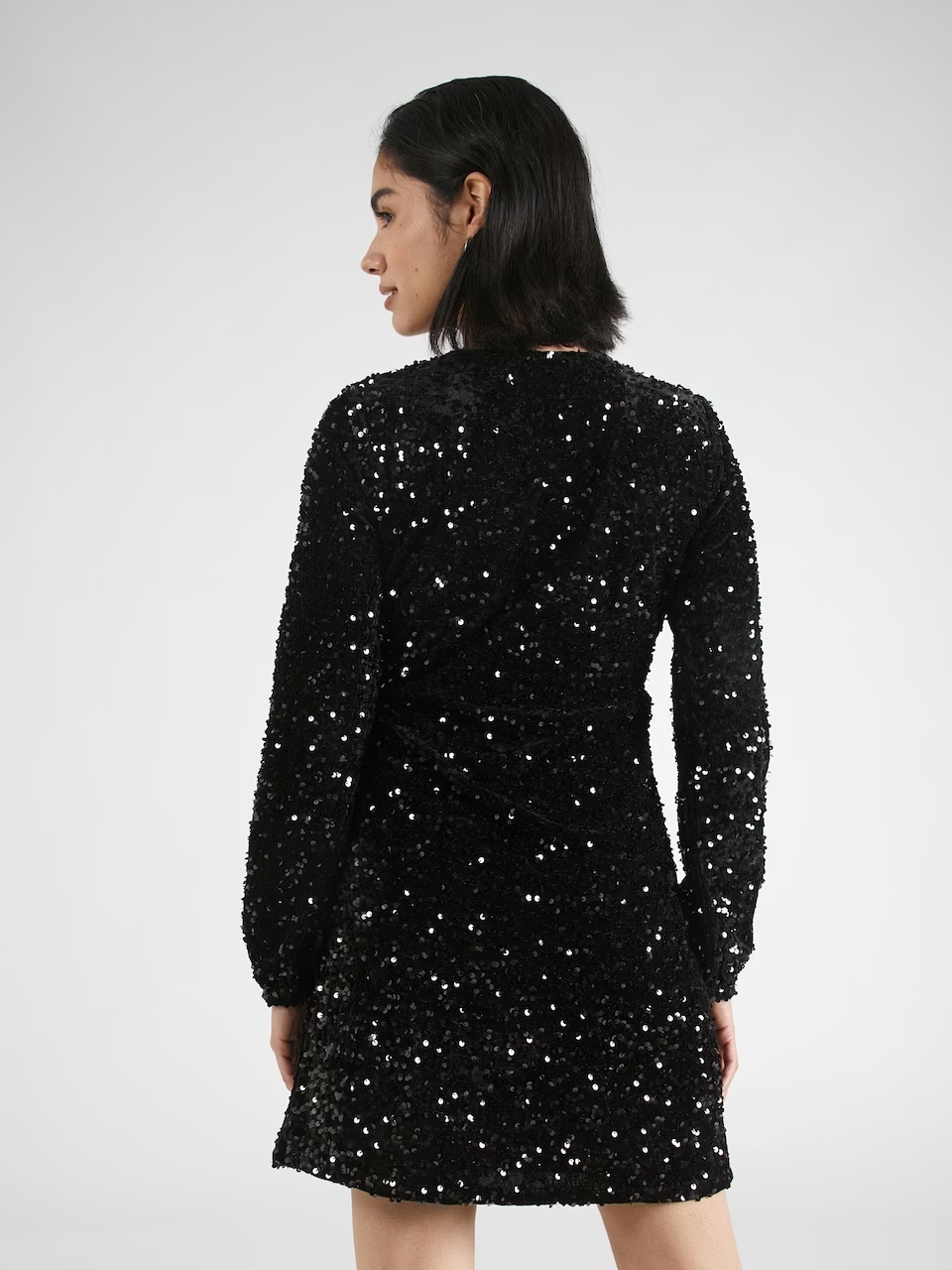 PIECES - Maat S - PCKAM LS WRAP DRESS Dames Jurk