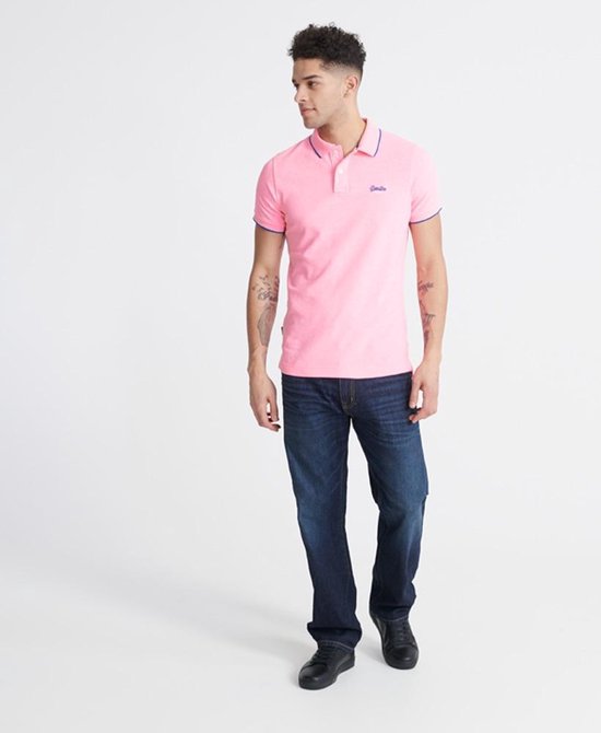 Superdry PoOrange Label Side Pique Heren Poloshirt - Maat S