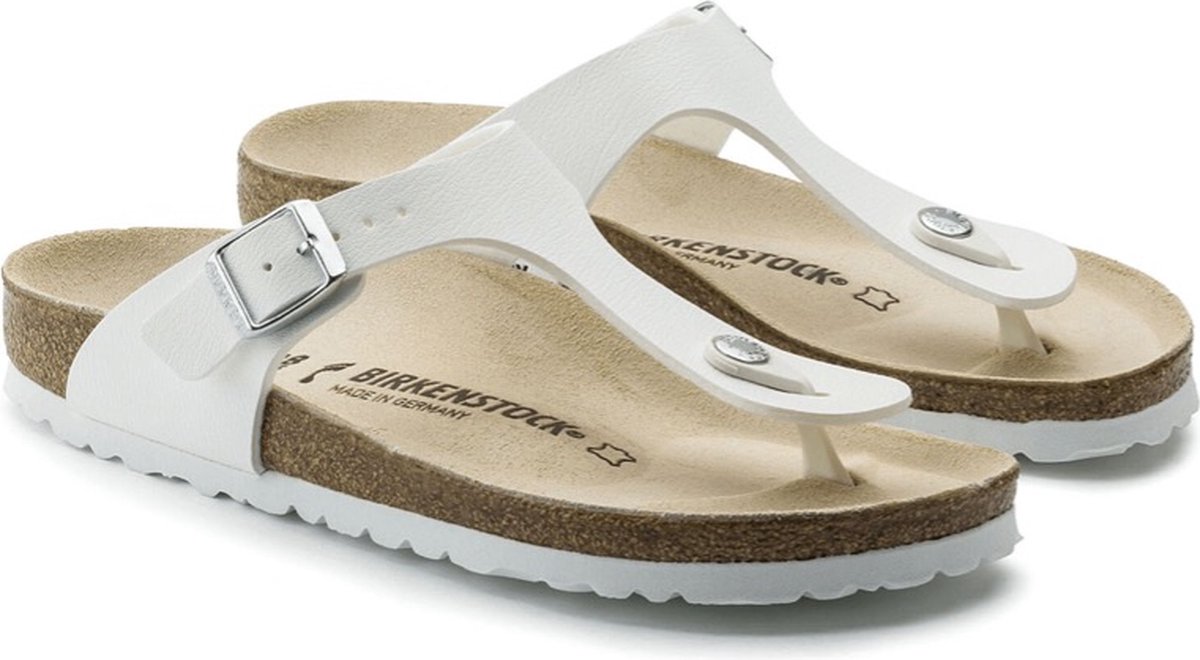Birkenstock - Maat 37 - Gizeh Dames Slippers - White