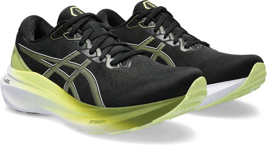 sportschoenen, looptraining, neutraalzwart, neon accenten, demperspons