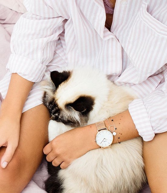 Cluse Boho Chic Mesh White, Rose Gold Colour