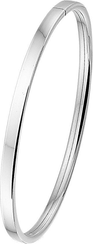 The Jewelry Collection - Bangle Dop Vlakke Buis 4 X 60 mm - Zilver