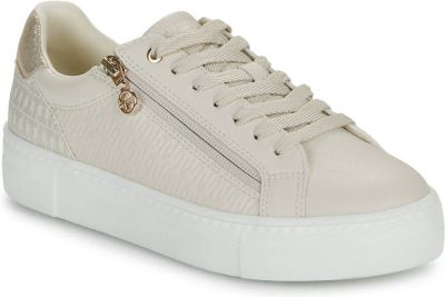 sneaker, leder, lederen, kruim, zacht-wit