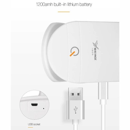 LED Bedlamp met klem - 3 lichtstanden - Draadloze en oplaadbare LED lamp