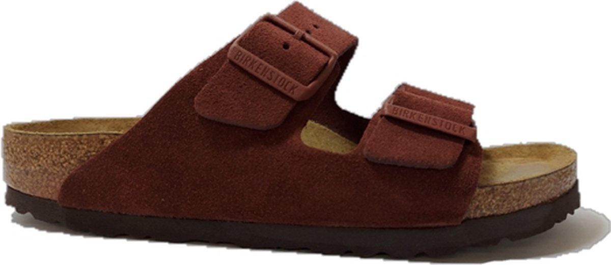 Birkenstock Arizona Dames Slippers - 38 - Chocolate Suede Narrow-fit