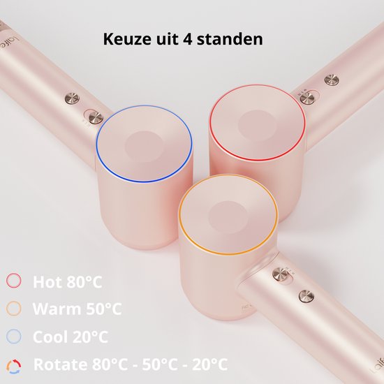 Laifen Swift Premium High Speed Föhn - Licht roze/Goud - Haardroger met ionische technologie - 3 war