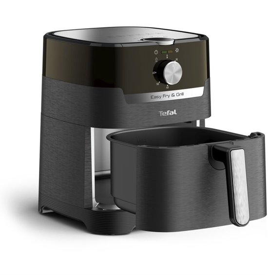 Tefal Easy Fry & Grill EY5018 - 2-in-1 Airfryer & Grill 4.2L - 1550W - Gegoten Aluminium Grillrooster - 70% Energiebesparing - Voor 4 Personen