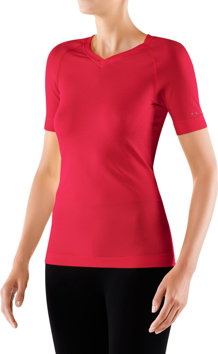 t-shirt, korte mouwen, rood, mesh patroon, kleding-top