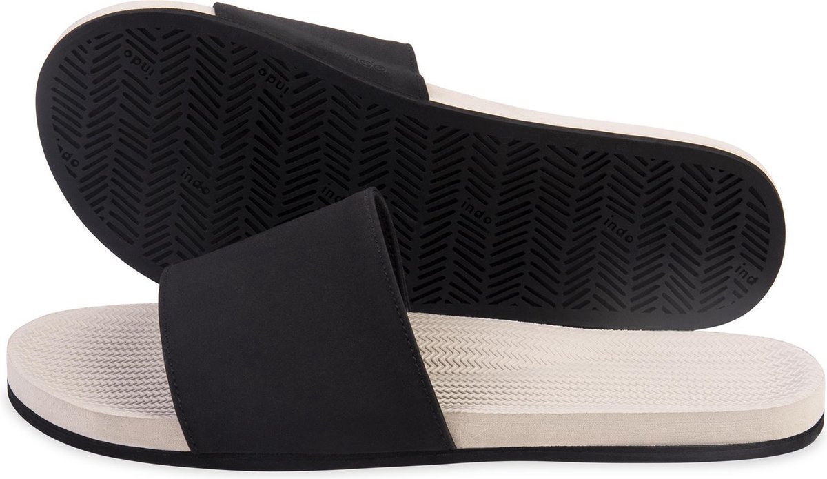 Indosole Slides Color Combo Dames - Maat 35/36 - Slippers - Zand/Zwart