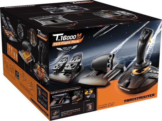 Thrustmaster T16000M FCS Flight Pack - Flight Control Systeem - Joystick, Throttle en Rudder Pedals - voor PC