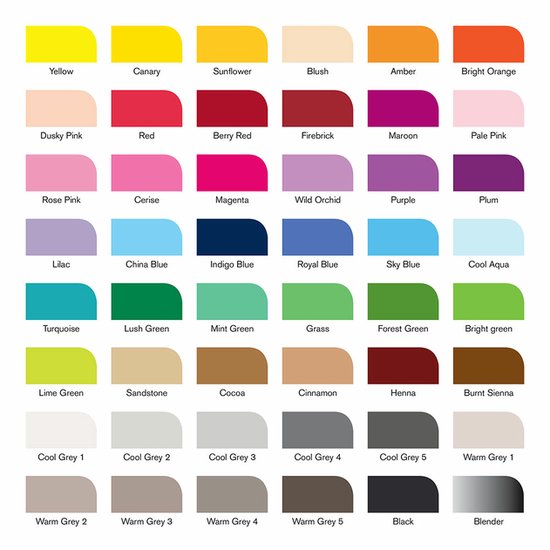 Winsor & Newton 0290080 Promarker Brush 48 Essential Collection | Professionele alcoholmarkers & layoutmarkers