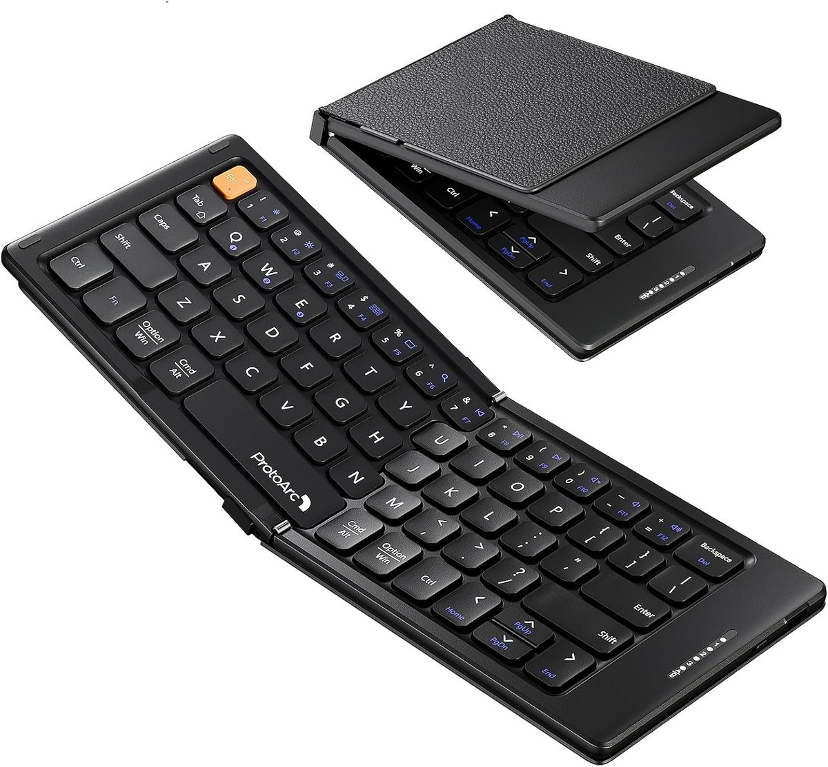 keyboard, wireless, folding, compact, black